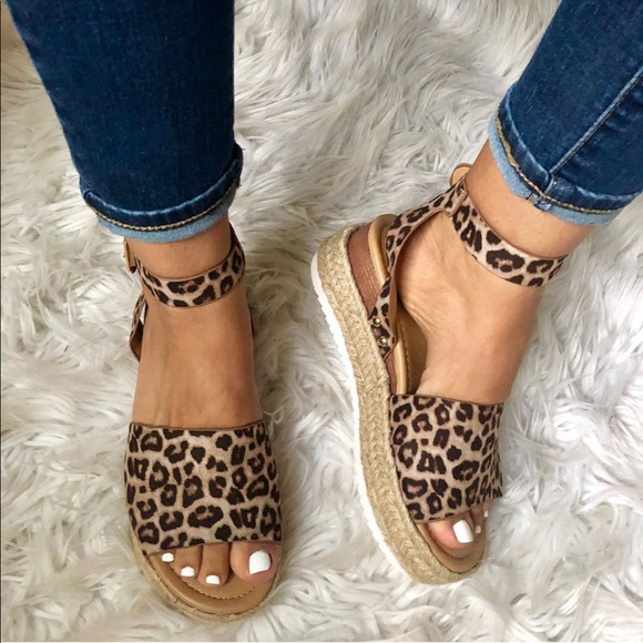 Shoes - ALMOST GONE Esme Leopard Print Platform Espadrille